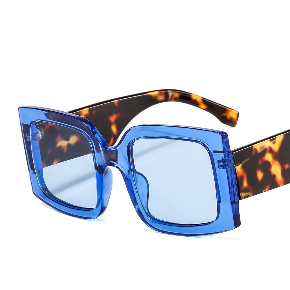 Fashion Big Frame Dazzling Color Men And Women All-Match Personality Sunglasses Ins Style Square Sunglasses - Korvel