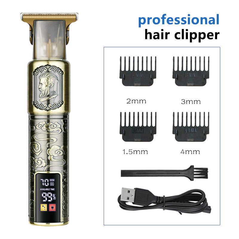 T9 Hairdresser With LCD Display Electric Hair Clipper Household Large Screen Digital Display Electric Hair Clipper Carving Oil Head Shaver Hair Clipper - Korvel
