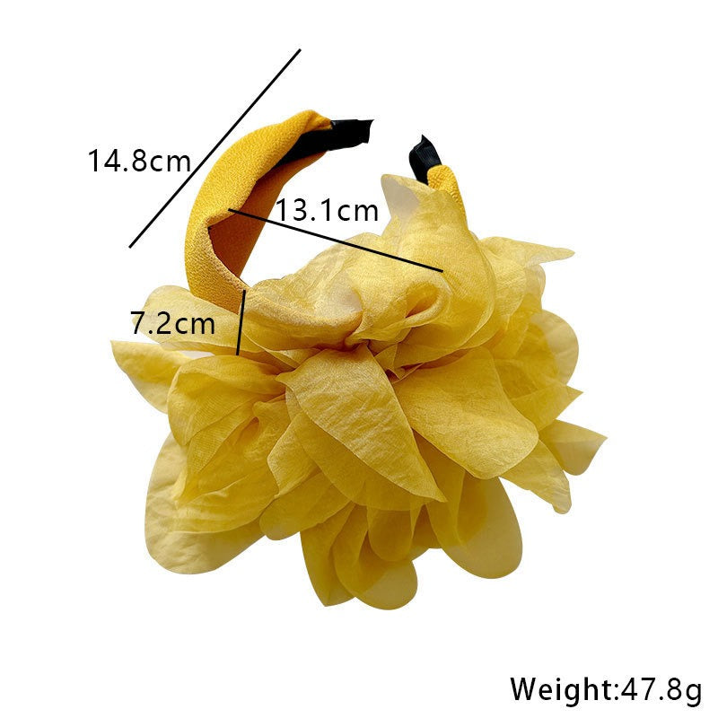 Fashion fabric oversized colorful flower fashion headband - Korvel