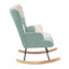Rocking Chair with ottoman, Mid Century Fabric Rocker Chair with Wood Legs and Patchwork Linen for Livingroom Bedroom - Korvel