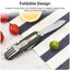 7-in-1 multifunctional stainless steel foldable outdoor camp tableware: fork, spoon, knife. Survival tools for picnic, camping. - Korvel