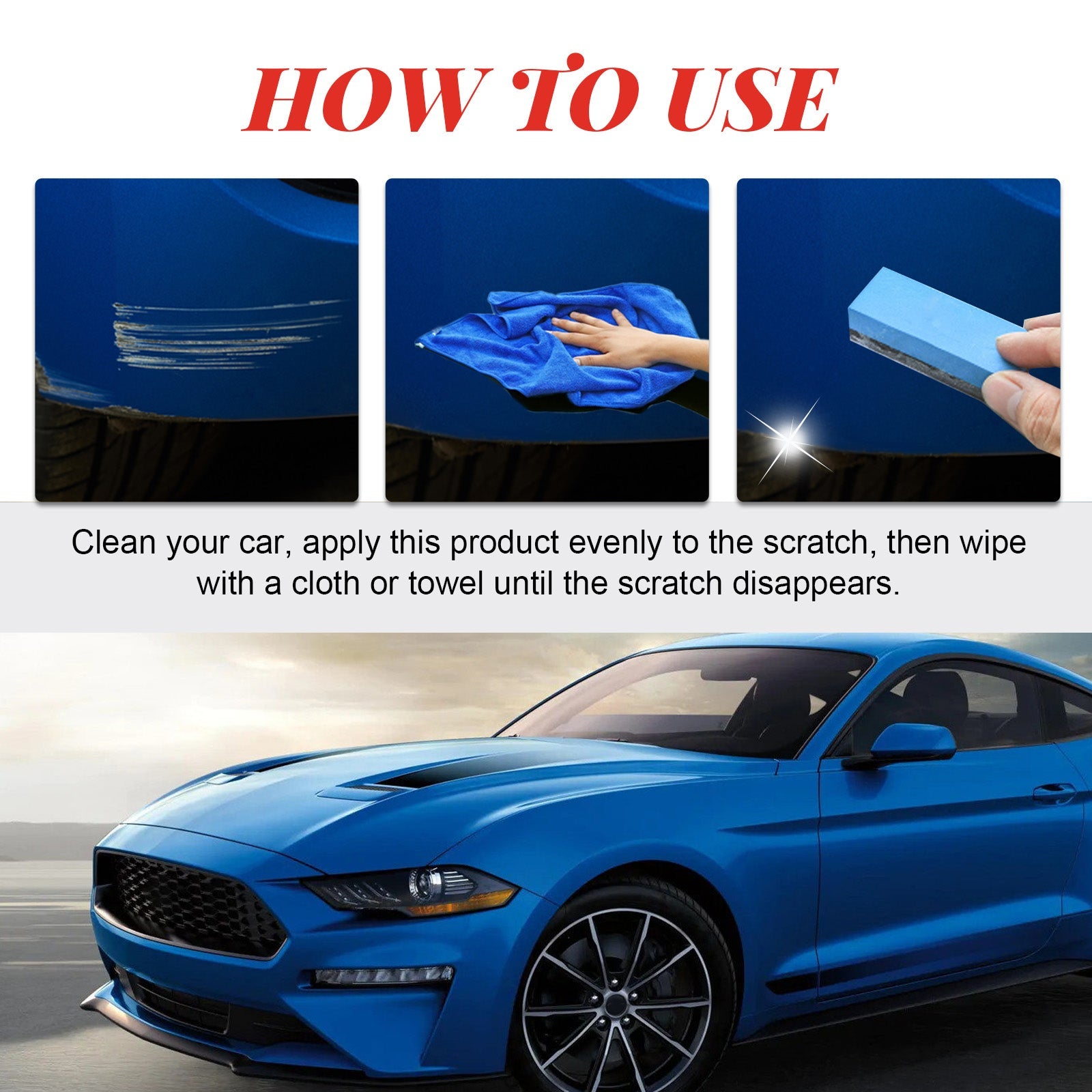 Car Paint Scratch Remover, Car Paint Scratch Repair Cleaning Cloth Scratch Maintenance Agent - Korvel