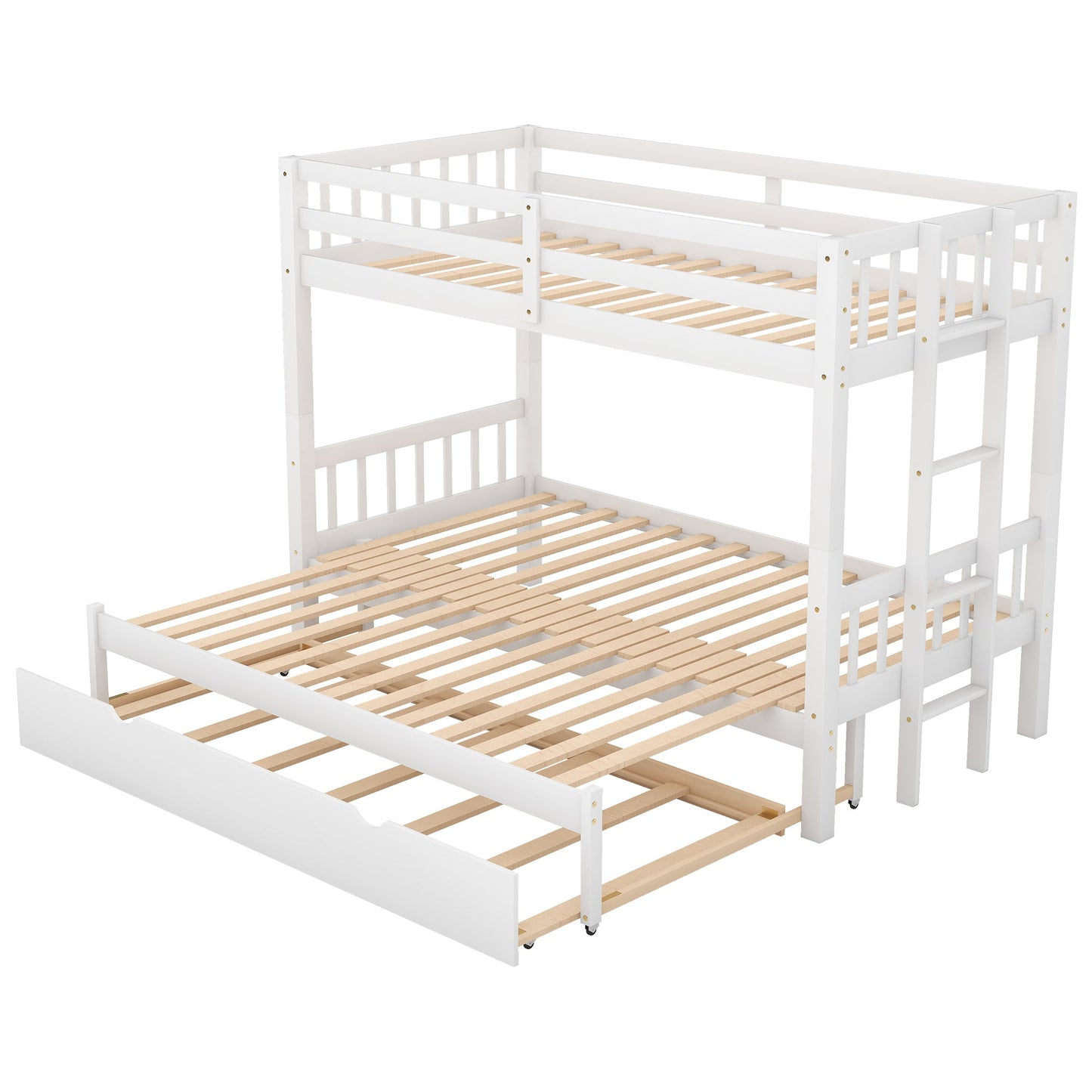 Cama litera con cama nido - Blanca