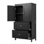 Armoire de rangement de salle de bain noire élégante avec étagère réglable