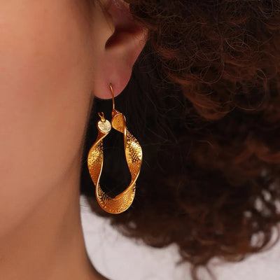 Titanium Steel Twisted Earrings - Korvel