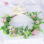 Forest style headwear with super fairy texture, simulated rose headband, flannel, rolled edges, rose green leaf garland - Korvel