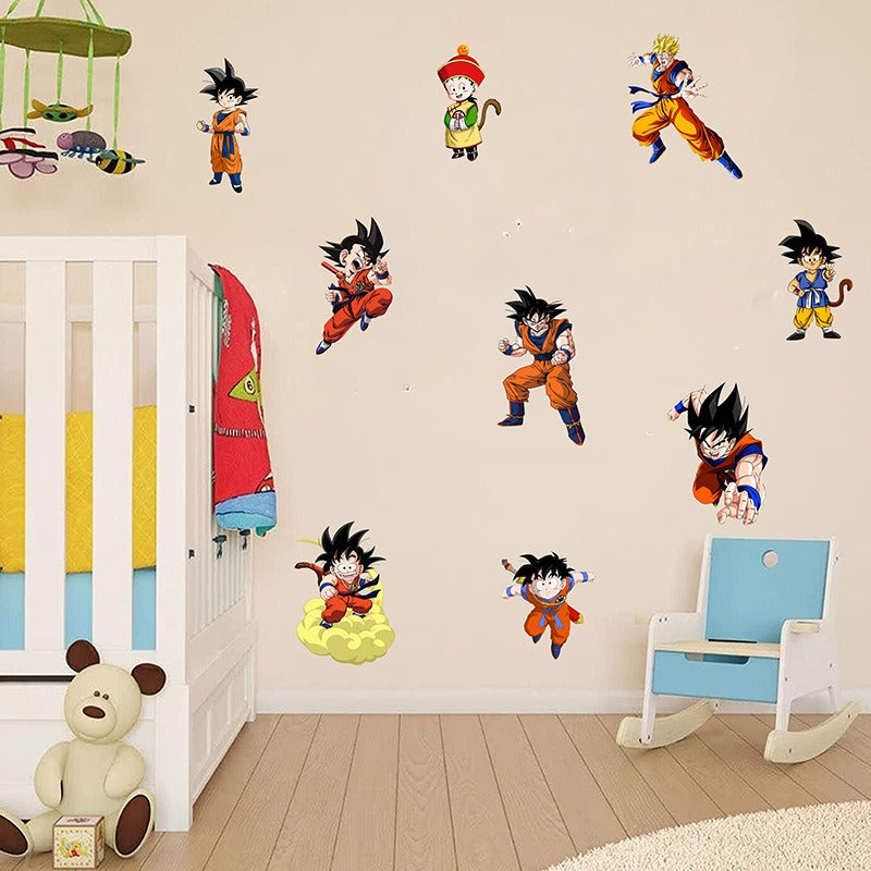Dragon Ball Wall Sticker Wukong Saiya Decorative Painting Children's Room PVC Decorative Cartoon Sticker - Korvel