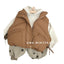Children's standing collar cotton jacket vest winter loose vest for boys and girls camisole medium and small children's sweater - Korvel
