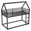 Twin over Twin House Bunk Bed with Built-in Ladder - Black