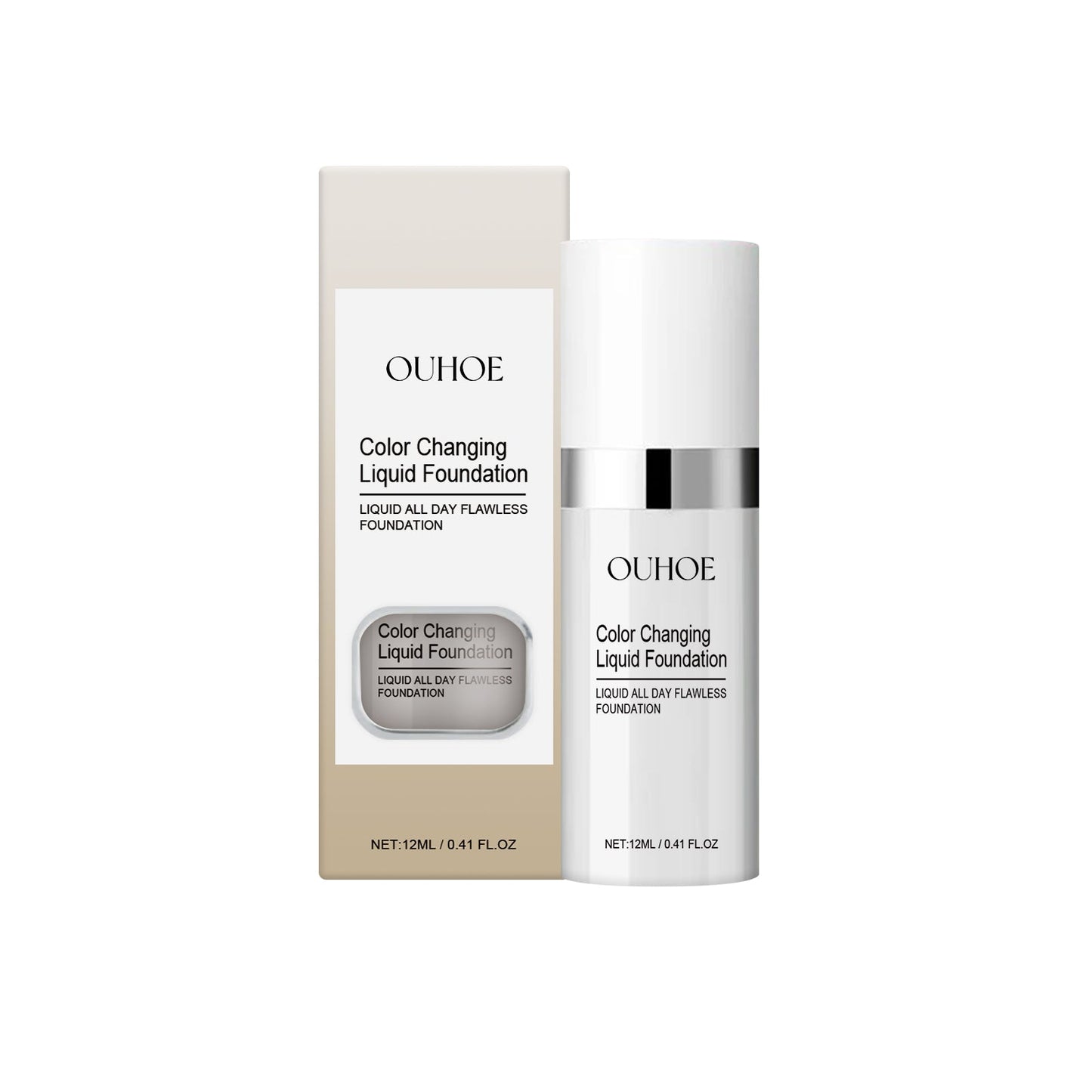 Warm Color Changing Liquid Foundation, Brightening And Easy Natural Concealer Light Base Makeup Skin Tone Pure And Moisturizing Liquid Foundation - Korvel