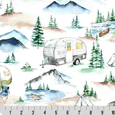 Digital Cuddle Multi Trailer Trails 58" - 60" Fabric per Yard