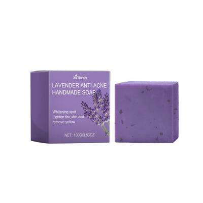 Lavender Oil Control Acne-Cleansing Soap For Cleansing Facial Skin Pores Oil Control Acne-Moisturizing Cleansing Soap - Korvel