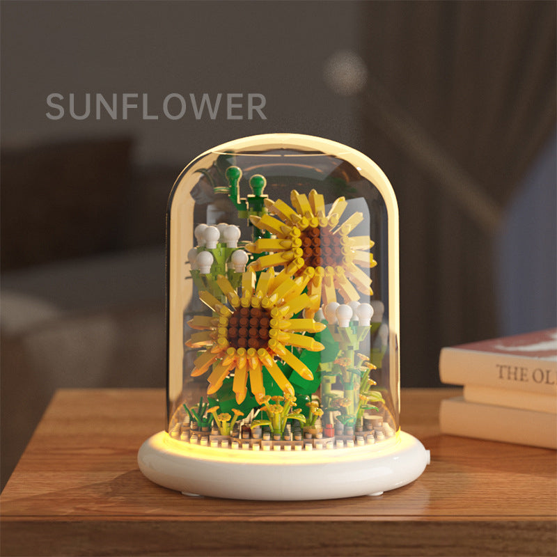 Premium Building Block Flower Simulation Set