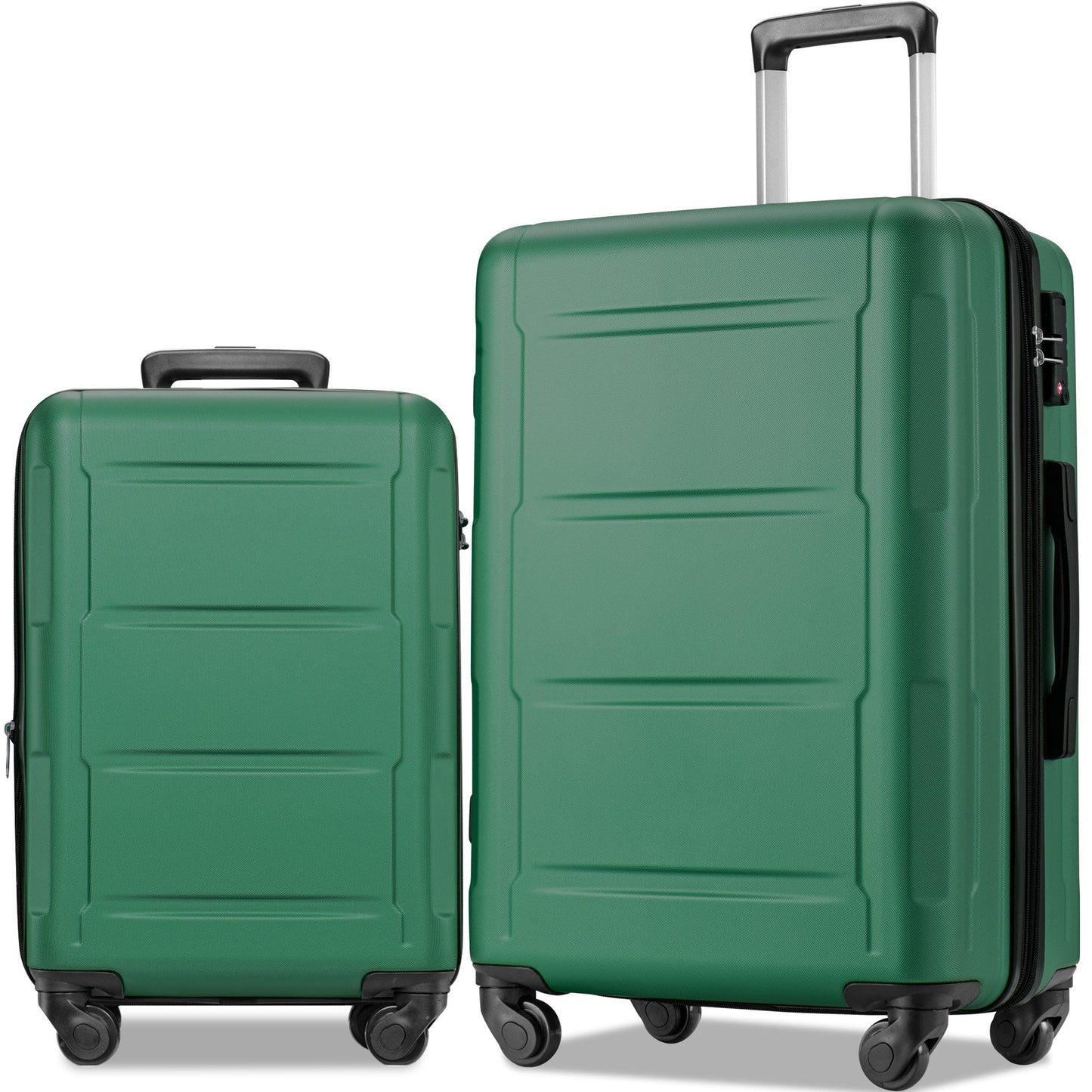 Juego de Maletas Expandibles con Ruedas Giratorias de 2 Piezas - Verde