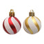 Christmas Ball Decoration Red and White Threaded Christmas Tree Hanging Decoration Hand drawn Christmas Ball Plastic - Korvel