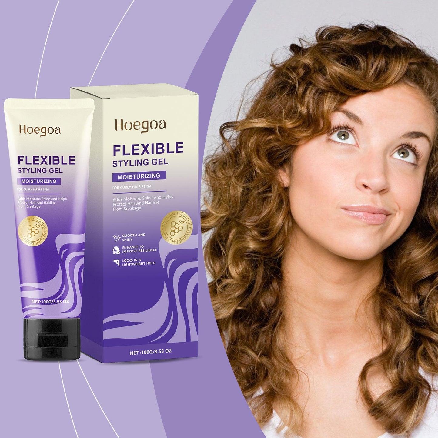 Curl Styling Gel Hair Moisturizing Light Refreshing Curl Styling Long Lasting Care Gel - Korvel