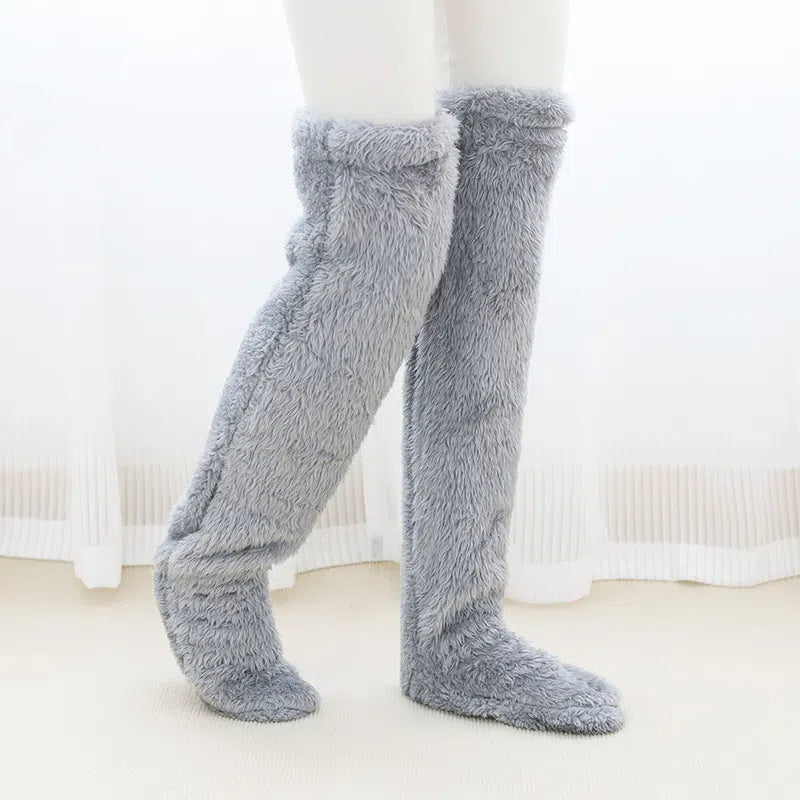 Long leg socks socks for girls autumn and winter warm socks teddy bear floor socks long tube socks warm high tube socks ﻿ - Korvel