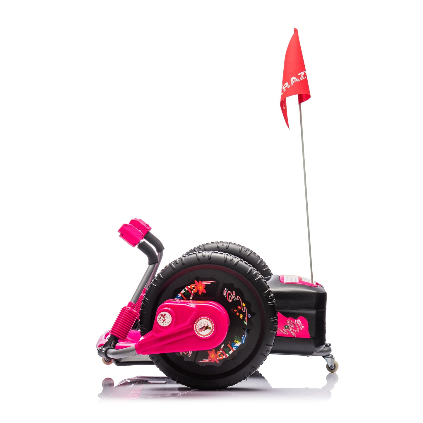 12V Kids Ride On Electric Toy,2WD,16'' exaggerated wheel,Dual handle control for 360 degree flexible steering and rotation - Korvel