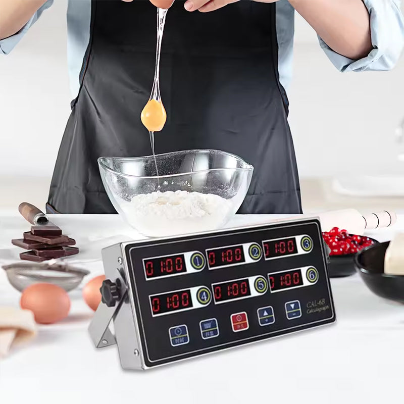 8 - Channel Calculagraph Kitchen Timer, 220V plug, shake - to - remind, 8 screens, great cooking accessory. - Korvel