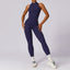 Naked quick zip yoga jumpsuit with beautiful back high-intensity fitness training sports tight fitting clothes - Korvel