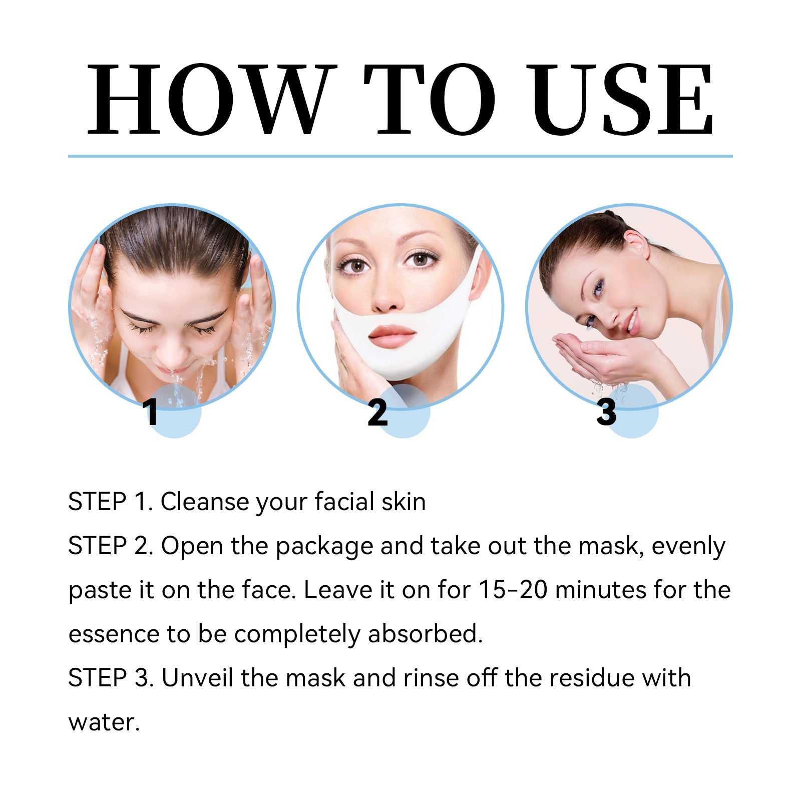 V-Shaped Face Mask, Face Double Chin Firming Small Face Shape Hanging Ear V-Face Lift Mask - Korvel