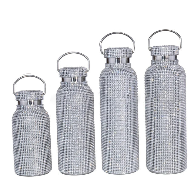 Botella Térmica Diamante Estilosa - Botella de Agua de Acero Inoxidable Premium