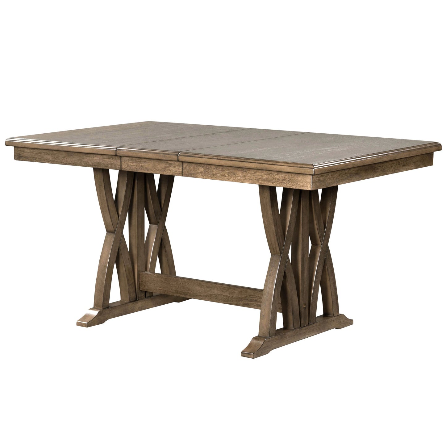 Ensemble de salle à manger TOPMAX en bois massif de style mid-century de 7 pièces