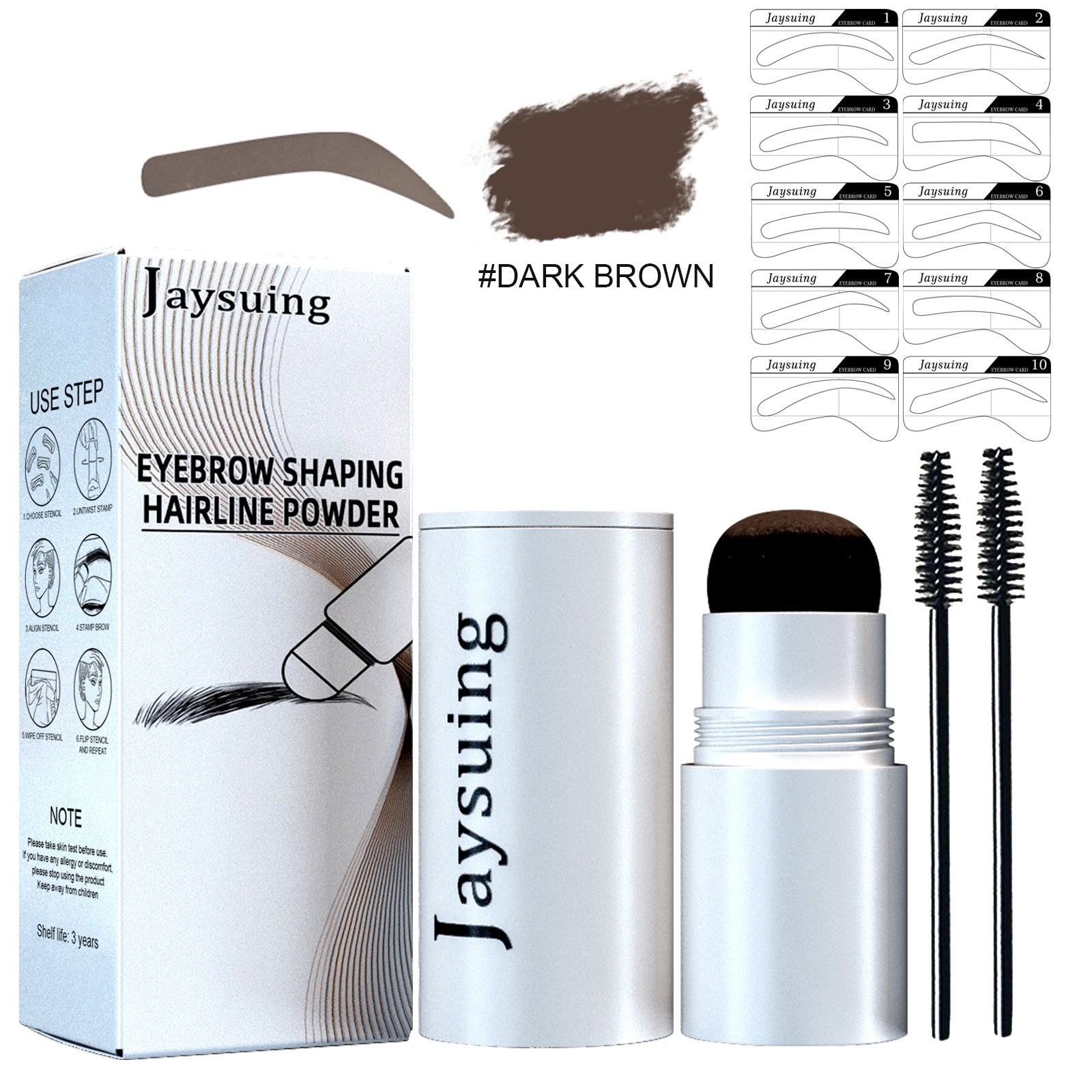 Jaysuing Eyebrow Printing Set Eyebrow Powder Hairline Retouching Eyebrow Shape Portable Hairline Eyebrow Repair Shadow Powder - Korvel