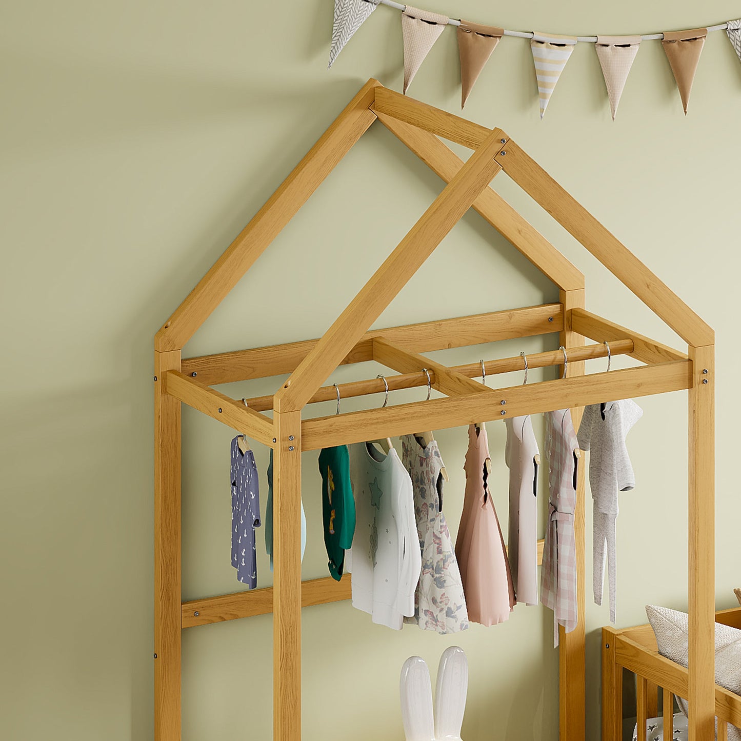 Cama Infantil de Madera de Tamaño Twin con Cabecera Desmontable