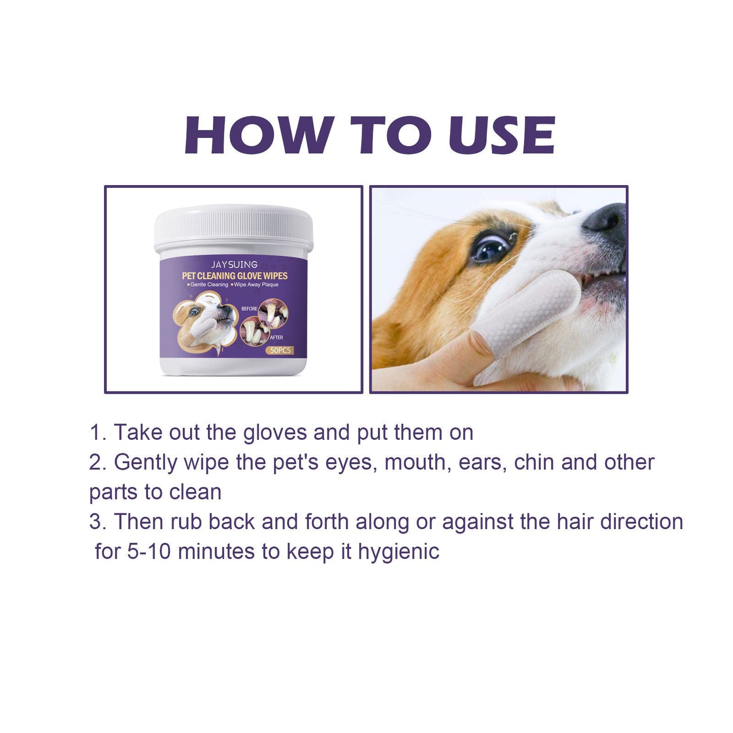 Lingettes de nettoyage pour animaux JAYSUING