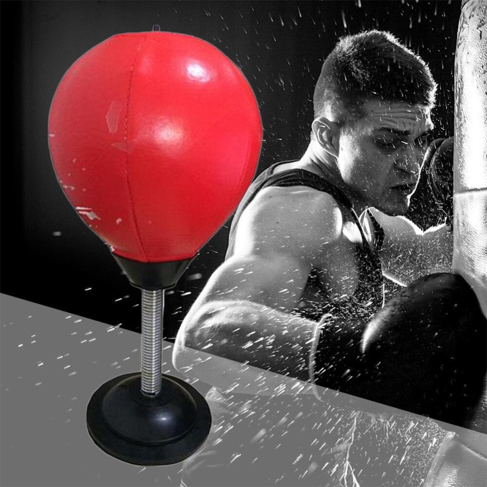 Desktop Punching Ball Suction Freestanding Reflex Speed Ball Boxing Bag Punching Pedestal Ball With Free Inflator Random color - Korvel
