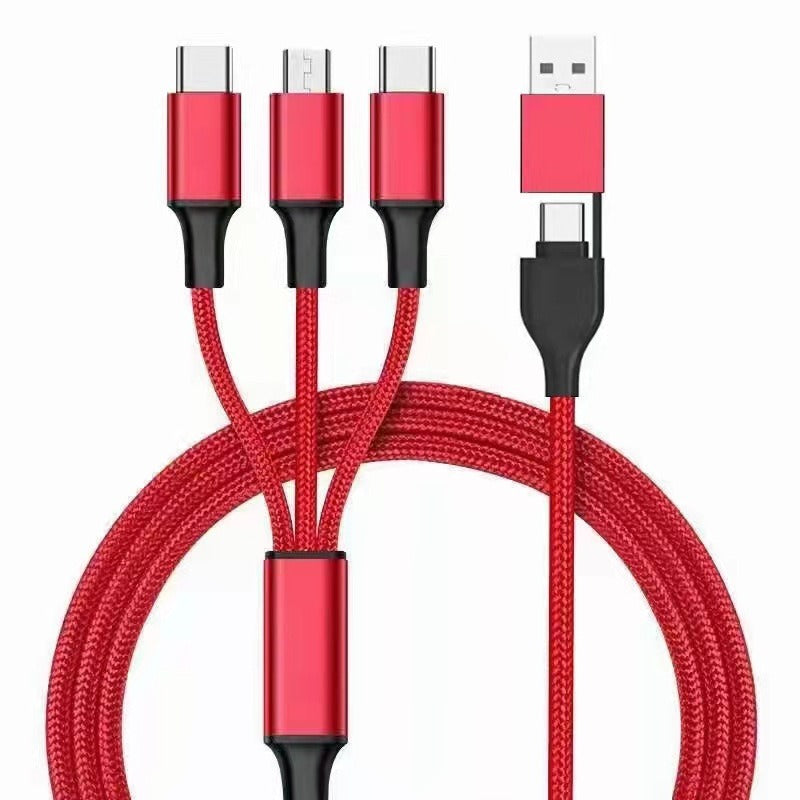 PD two to three 1.2-meter data cable TYPEC revolving three in one car phone charging cable - Korvel