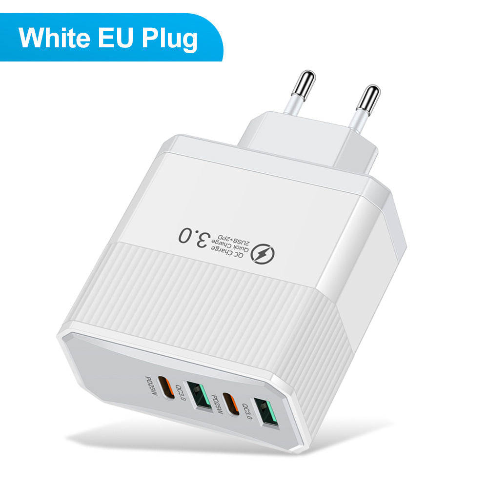 4-in-1 2USB+2PD mobile charger, tablet plug, super fast charging multi port plug - Korvel