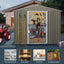 8ft x 6ft Outdoor Metal Storage Shed with Window Grey(W540S00016) - Korvel