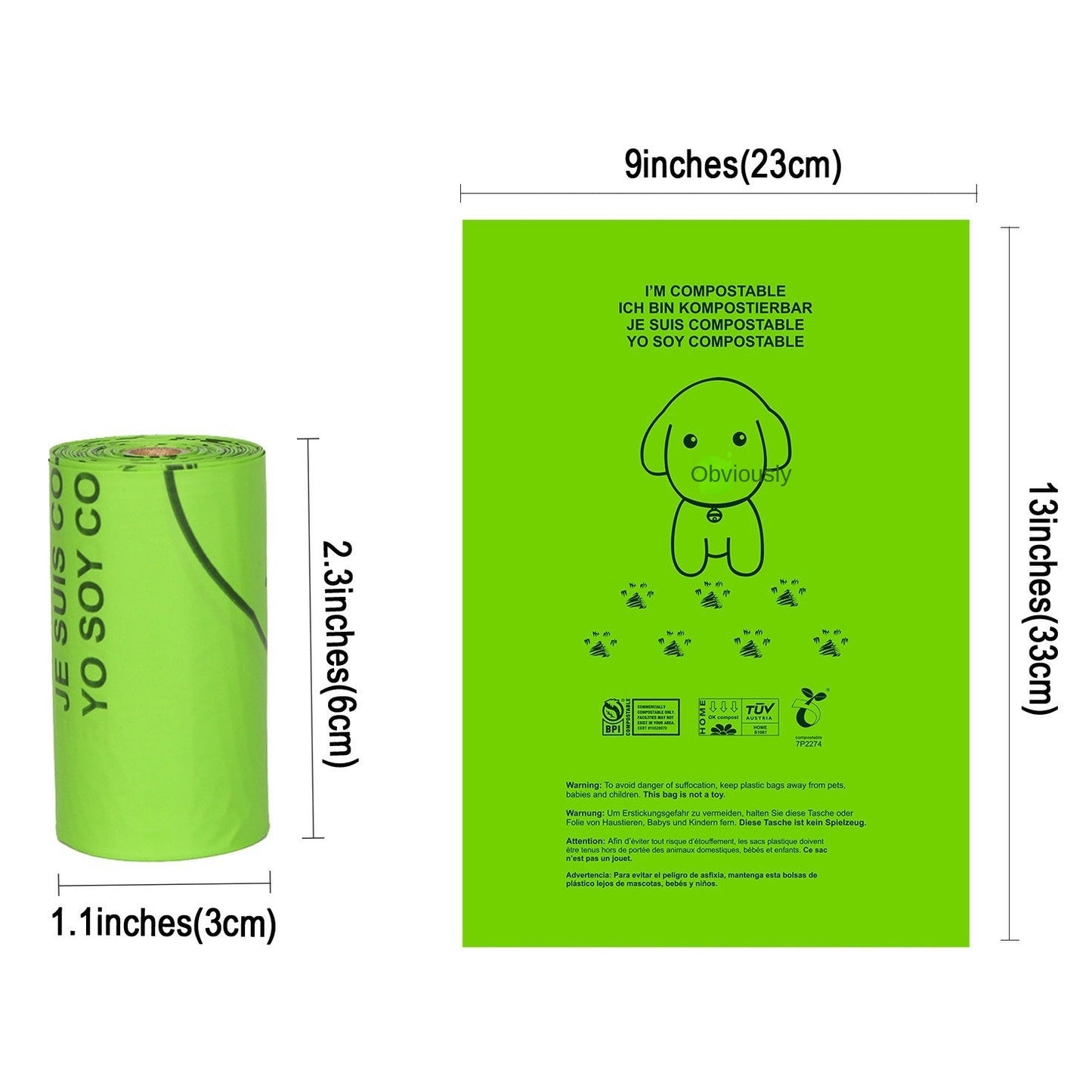 Biodegradable Pet Waste Bags Corn Starch PLA Degradable Poop Bags - Korvel