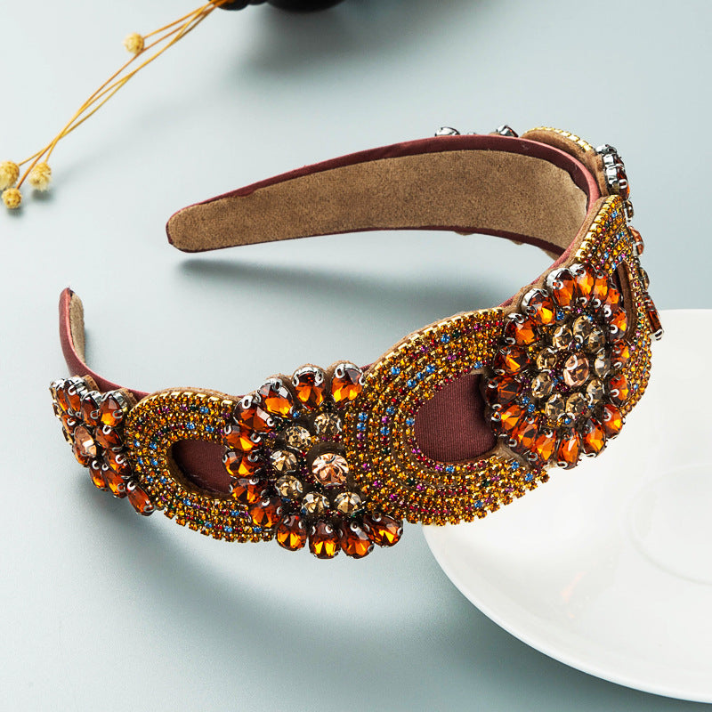 Fashion New Baroque Style Retro Broadside Headband Trendy Street Photography Hair Accessories - Korvel