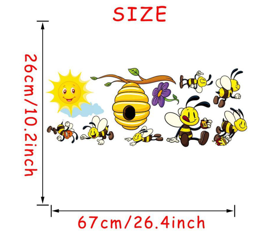 Calcomanías de Pared de Abejas Voladoras y Colmenas