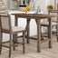 TOPMAX 3-Piece Wood Counter Height Drop Leaf Dining Table Set with 2 Upholstered Dining Chairs for Small Place, Brown - Korvel