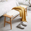 Design Natural Oak Wood Dining Bench Bed Bench for Dining Room, Bedroom, Bathroom (White) - Korvel
