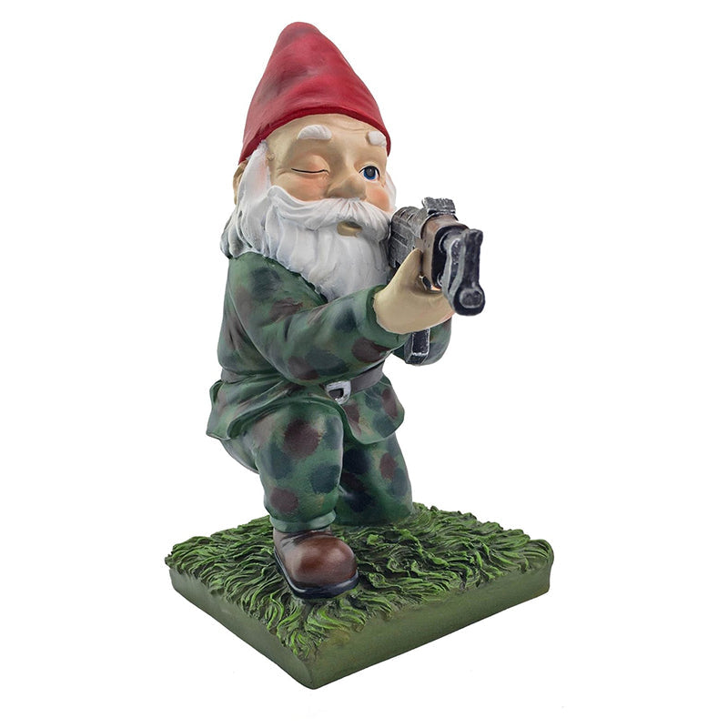 Funny Army Gnome Garden Statue - Set of 3 Resin Decor