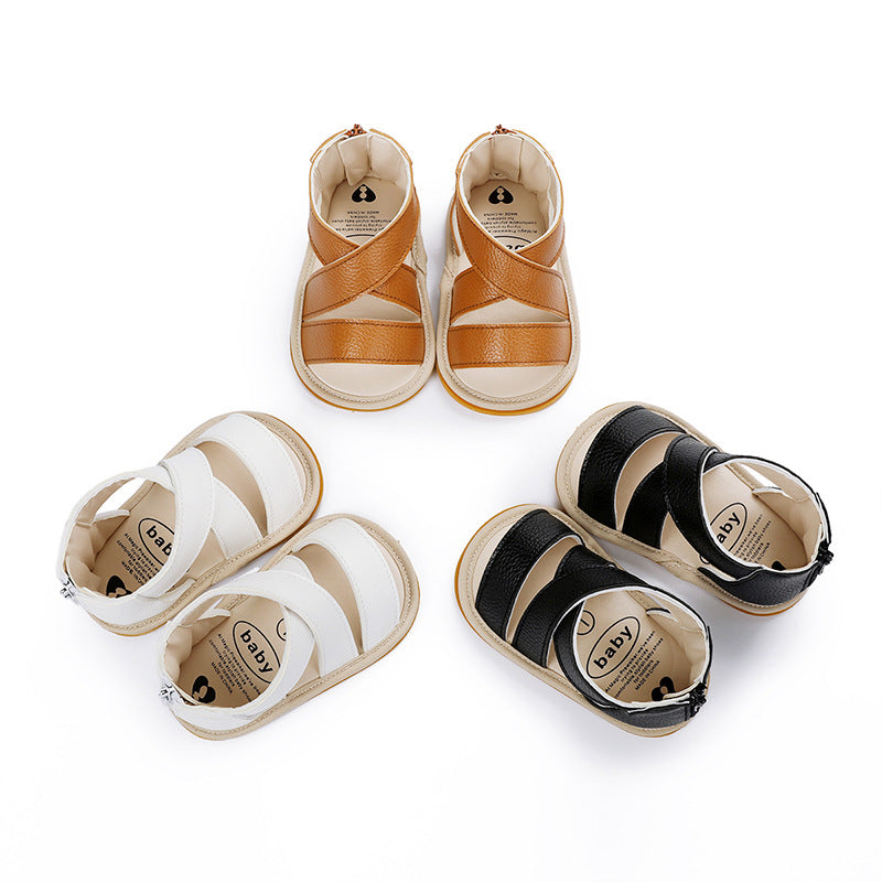 Baby Boy Summer Sandals Rubber Sole Breathable Toddler Shoes 0-3-6-9-12 Months Shoes - Korvel