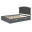 Wood Queen Size Platform Bed with Twin Size Trundle and 2 Drawers  Antique Gray - Korvel