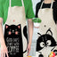 1Pcs Cotton and linen creative European and American cartoon cute cat apron - Korvel