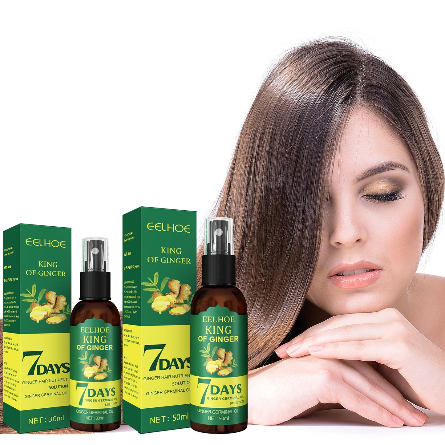 Spray para el cabello con jengibre para fortalecer y nutrir el cabello