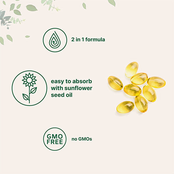 Vitamin D3+K2 Soft Capsules - Korvel