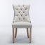 Premium Tufted Solid Wood Dining Chair Set - Gray
