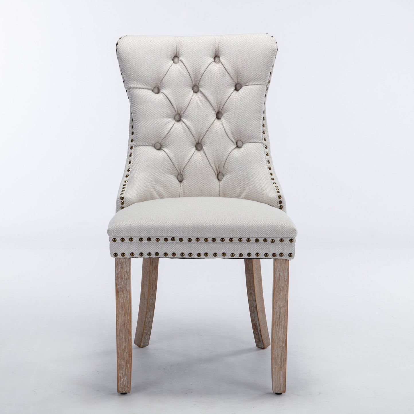 Premium Tufted Solid Wood Dining Chair Set - Gray