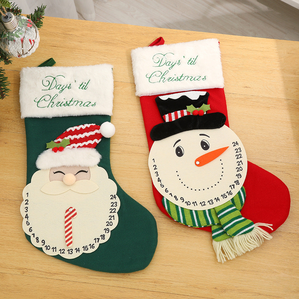 Festive Knitted Christmas Stocking Gift Bag