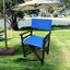 Folding Chair Wooden Director Chair Canvas Folding Chair Folding Chair 2pcs/set populus + Canvas (Color : Blue) - Korvel