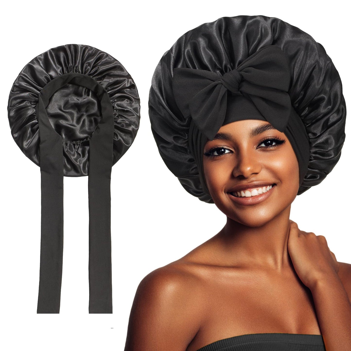 Turban élégant à large bord avec détail en nœud